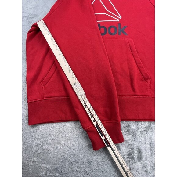 Reebok Mens XL Red Hoodie Sweatshirt Casual Wear Workout Hooded Pullover - Picture 6 of 10